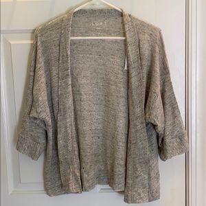 LOFT grey linen kimono cardigan